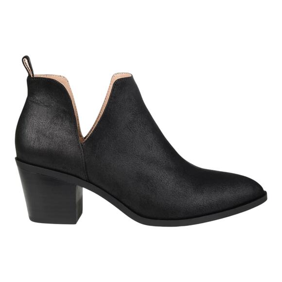 Journee Women's Lola Cut Out Stacked Heel Dress Booties Black Size 9 W - Picture 2 of 5